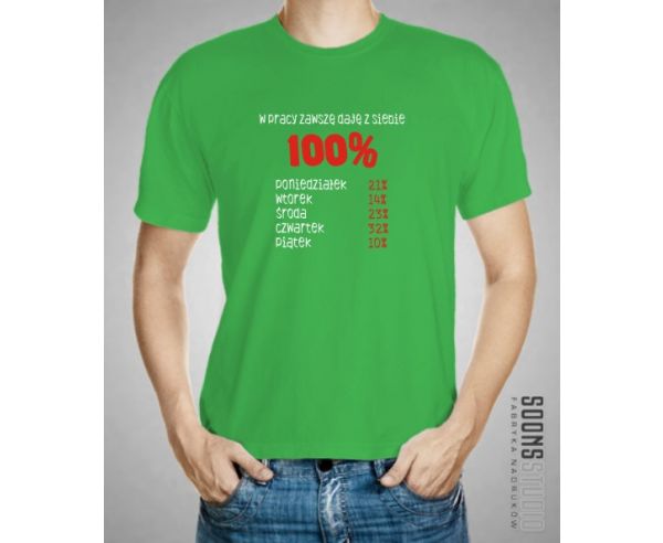 Koszulka męska KOSZULKA W PRACY ZAWSZE DAJĘ Z SIEBIE 100%
