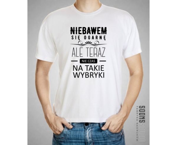 koszulka męska t-shirt Niebawem się ogarnę ale teraz nie czas na takie wybryki
